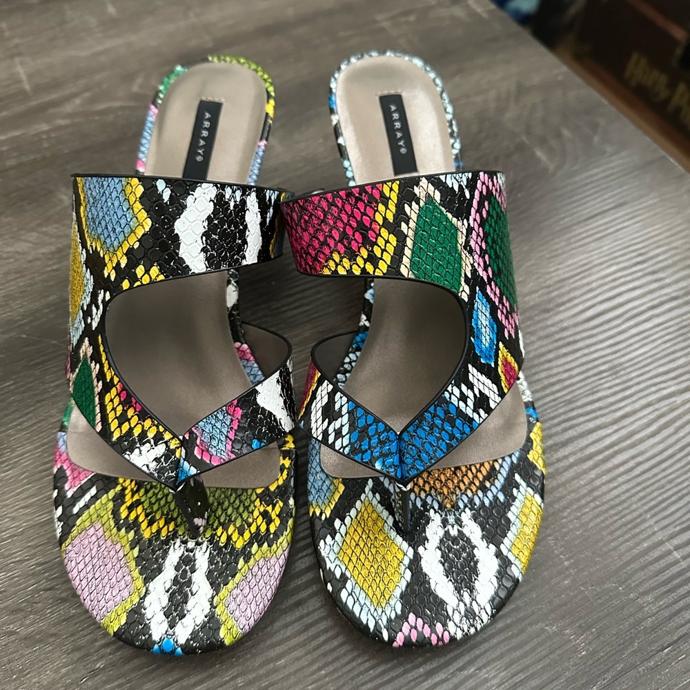 Multi-color snake print heels - 8.5